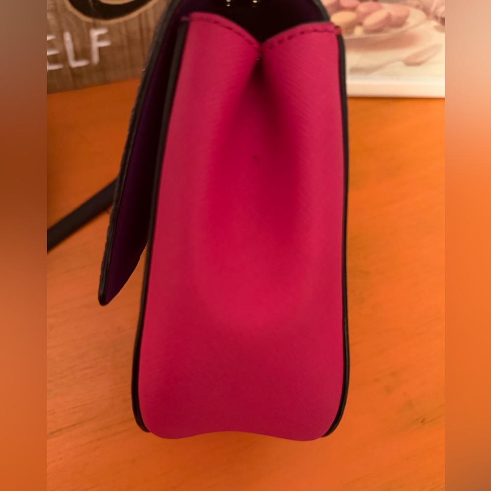 kate spade Purple Glitter Flap Crossbody Bag with Black Strap - Picture 5 of 15